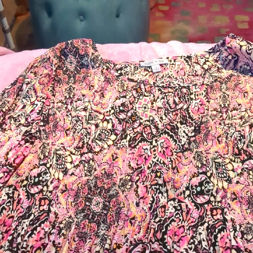 Women's Pink Patterned Blouse